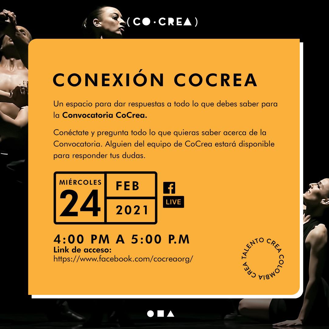 adrpad's tweet photo. 🕓HOY a las 4:00 p.m.
Conexión CoCrea.
La oportunidad para resolver todas las dudas para postular tu proyecto a la Convocatoria 2021.
#CompromisoReactivARTE
@mincultura @FelipeNaranja
@ColCreaTalento https://t.co/ZdnPxOWV7e