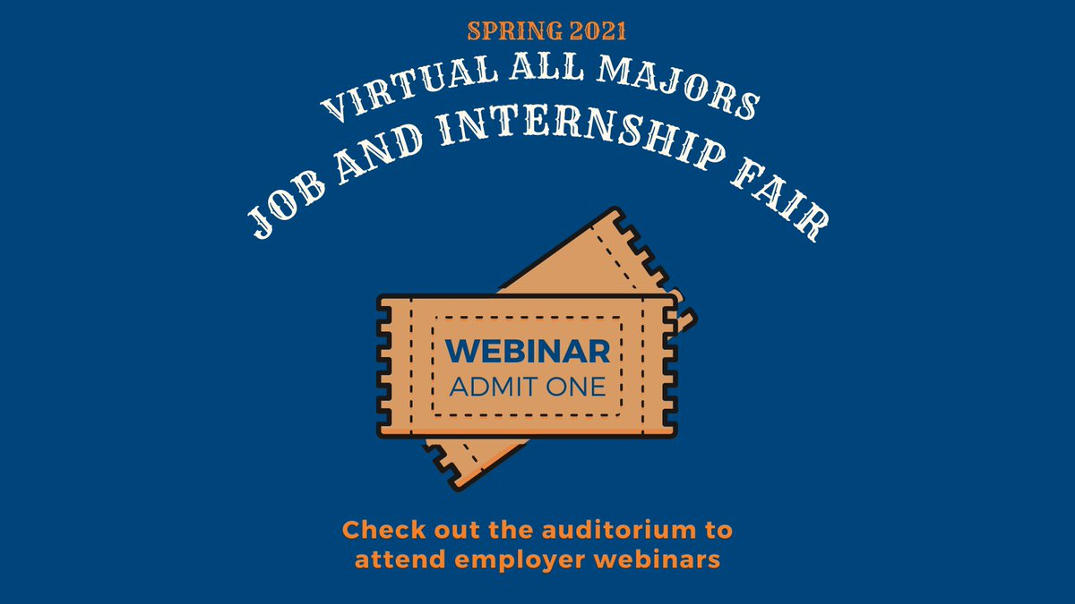 It’s day 2 of the Virtual All Majors Job &amp; Internship Fair &amp; recruiting is in full swing! Don’t forget to check the auditorium for employer webinars to attend.
If you haven’t registered yet, there’s still time @ utajobfair.vfairs.com
#HireaMav#vFairs#UTArlington#VAMJIF