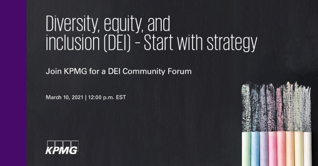 cshusterwork's tweet photo. .@KPMG_US is proud to be participating in Harrisburg University’s virtual Community Forum series. Join to hear more about developing a DEI strategic framework. https://t.co/LhFFMZslk0 https://t.co/23FkO7p4Jx