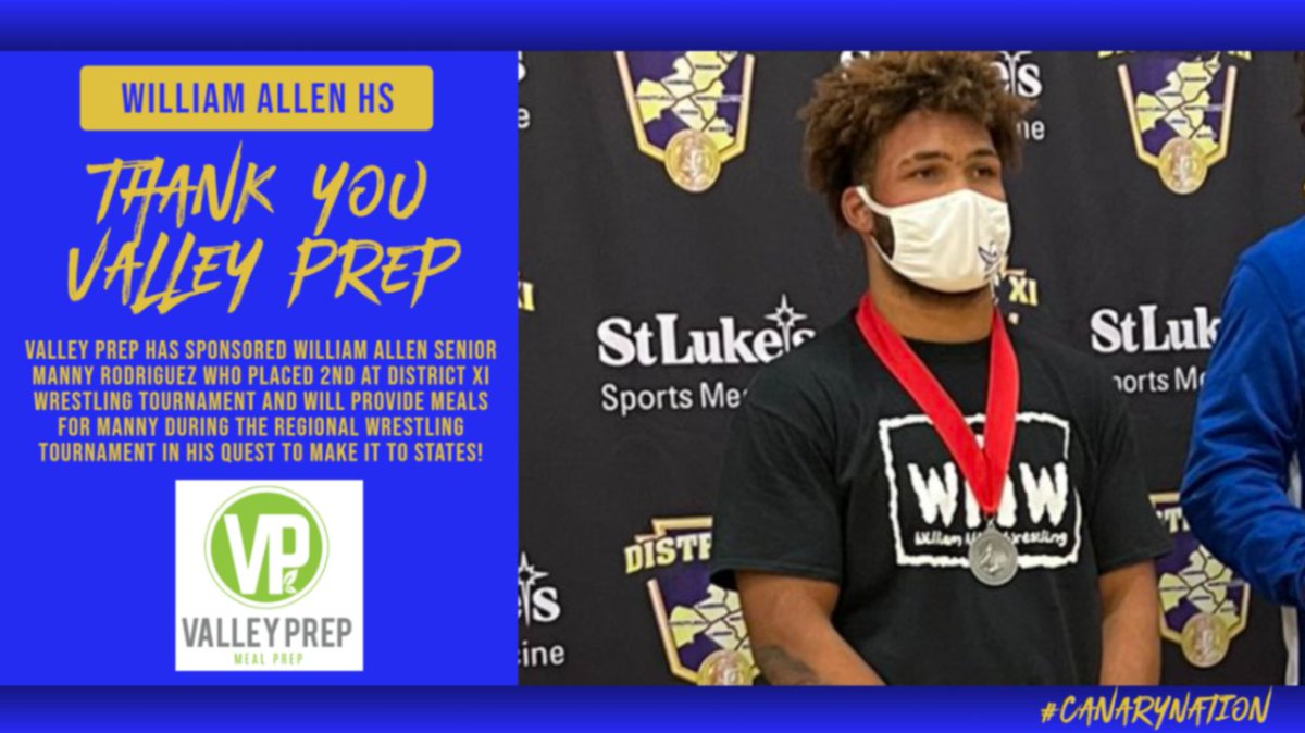CanaryAthletics's tweet image. Thank you @PrepValley The Lehigh Valley's best Meal Prep service.  Valley Prep will be sponsoring Senior Wrestler Manny Rodriguez during his regional wrestling tournament this weekend as he attempts to make it to states.  Thank you for the delicious and healthy meals!