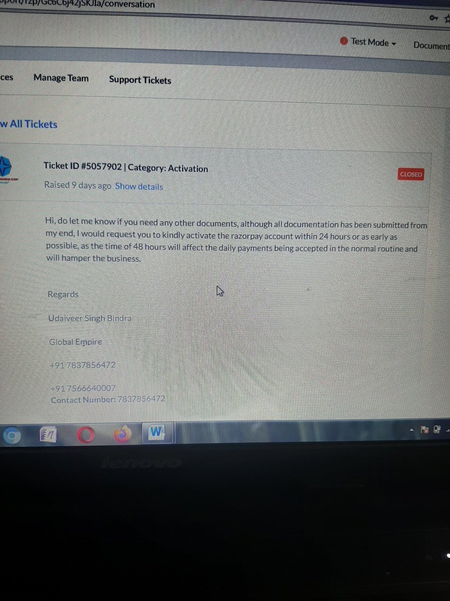 BindraUdaiveer's tweet photo. @Cyberdost Please check the tickets and response in images, @Razorpay @RazorpayCare is looting small businesses https://t.co/ljxarZnTSA