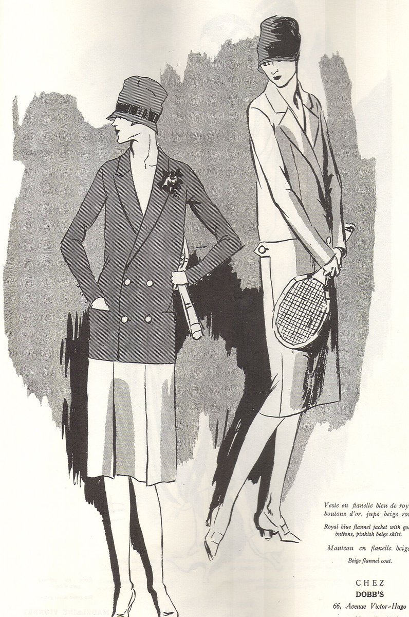 As we found our way towards a definition of sportswear in the 1920s, there was lots of cross over between what was worn on and off the court. Sportswear for athletes and sportswear for observers. @TwitterFashion