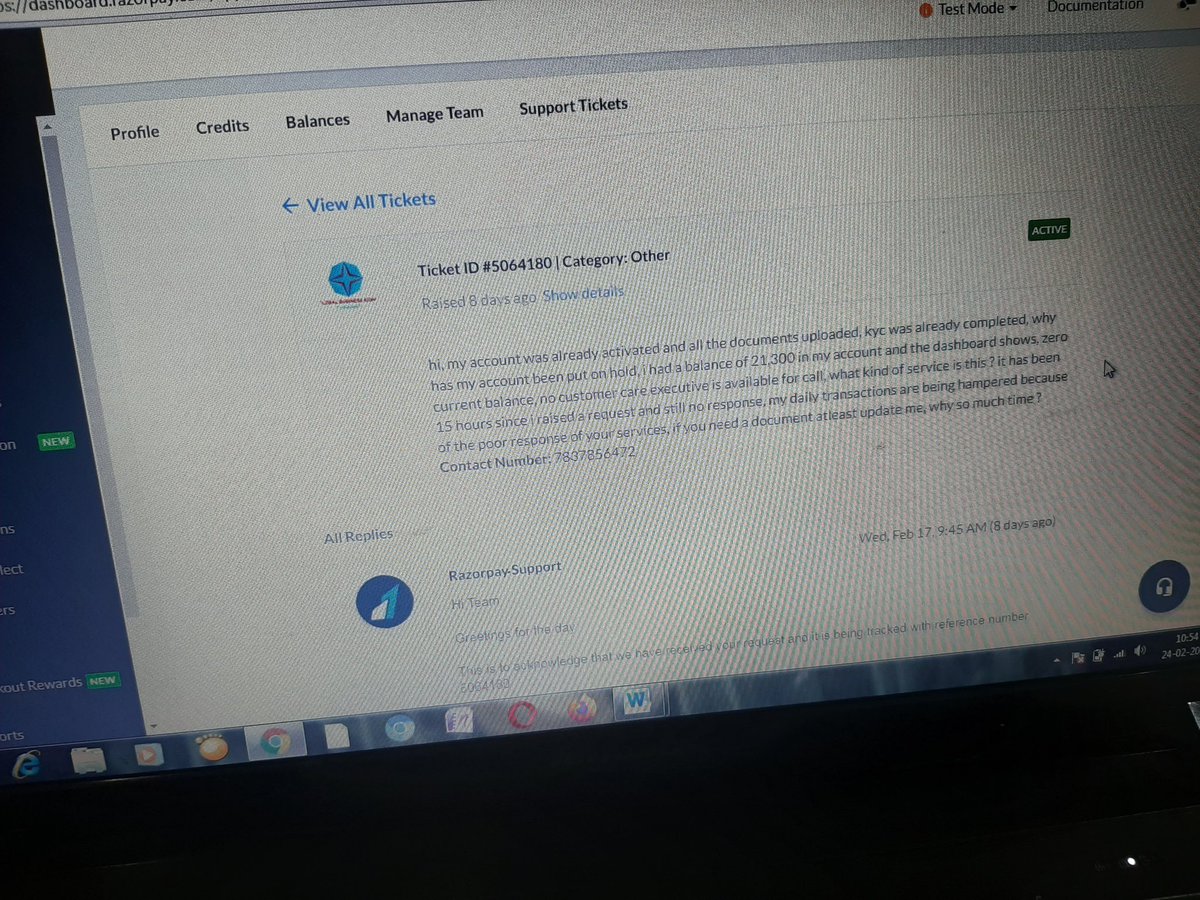 BindraUdaiveer's tweet photo. @Cyberdost Please check the tickets and response in images, @Razorpay @RazorpayCare is looting small businesses https://t.co/ljxarZnTSA