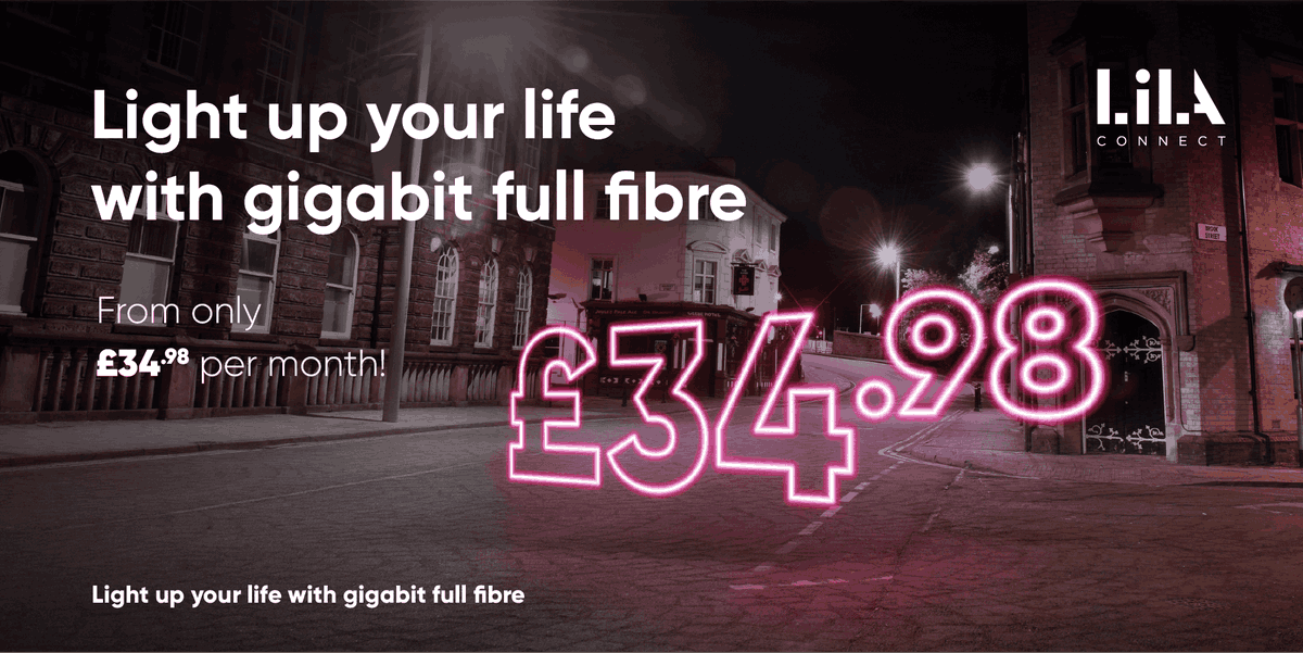 You can get connected to gigabit full fibre from only £34.98pm!😲

Cost includes fibre subscription and  ½ gigabit service. 

Future-proof your property! Find out more about our ½ gigabit and 1 gigabit services..bit.ly/2ZKy34s