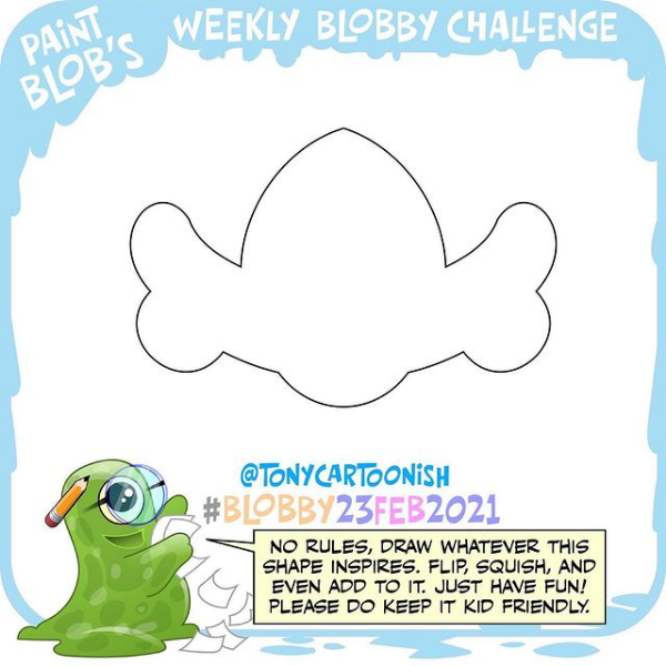 OswaldRaynaud's tweet photo. Nouveau Shape Challenge sur le compte de @tonycartoonish Cette bébête je l'ai laissé partir ! #blobby23feb2021 #tcShapeChallenge #drawingexercises #artchallenge #drawingchallenge #shapechallenge #drawexercise #dessin #drawing #sketch #sketchbook #illustration https://t.co/H935ecA3PP