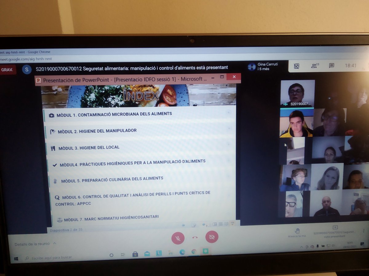 IDFOGirona's tweet image. I seguim... Més alumnes amb la #formació #subvencionada i amb l'#AinhoaCallizo de @CodexFormacio. 2ona #edició de #seguretatalimentària #aulavirtual