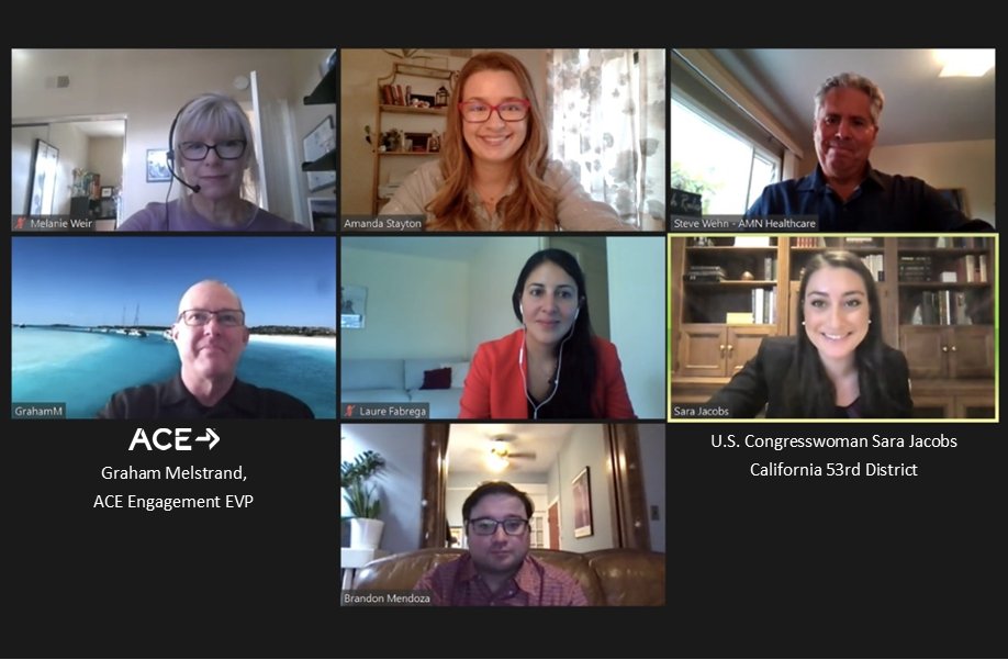 acefitness's tweet photo. Thank you Congresswoman Sara Jacobs for the recent opportunity to discuss important health and wellness topics! ACE was proud and honored to participate #GettingPeopleMoving https://t.co/g0mHltN5Xo