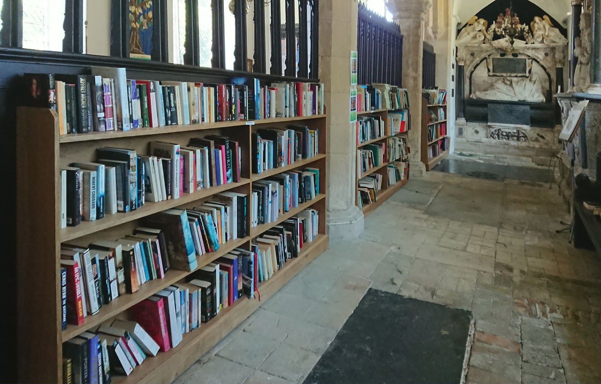 SimoninSuffolk's tweet photo. Another one for #BooksInChurches, the south aisle at Stratton Strawless, Norfolk.
#AnimalsinChurchesHour https://t.co/Ytnn3zUAVg