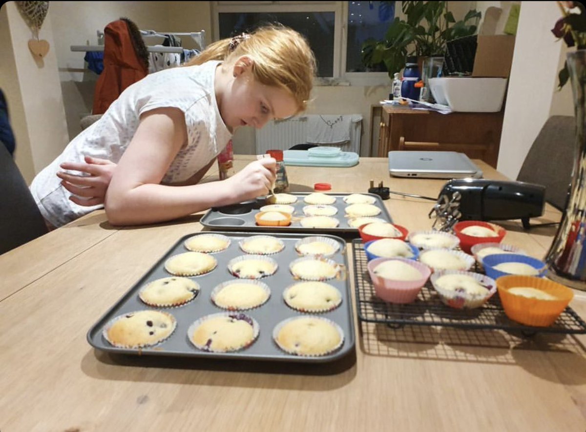winterfoldhs's tweet photo. Darcie decorating her muffins following Mr Mitchell's baking class this evening. #WinterfoldAtHome #TheWinterfoldWay https://t.co/uqhpmqcAgS