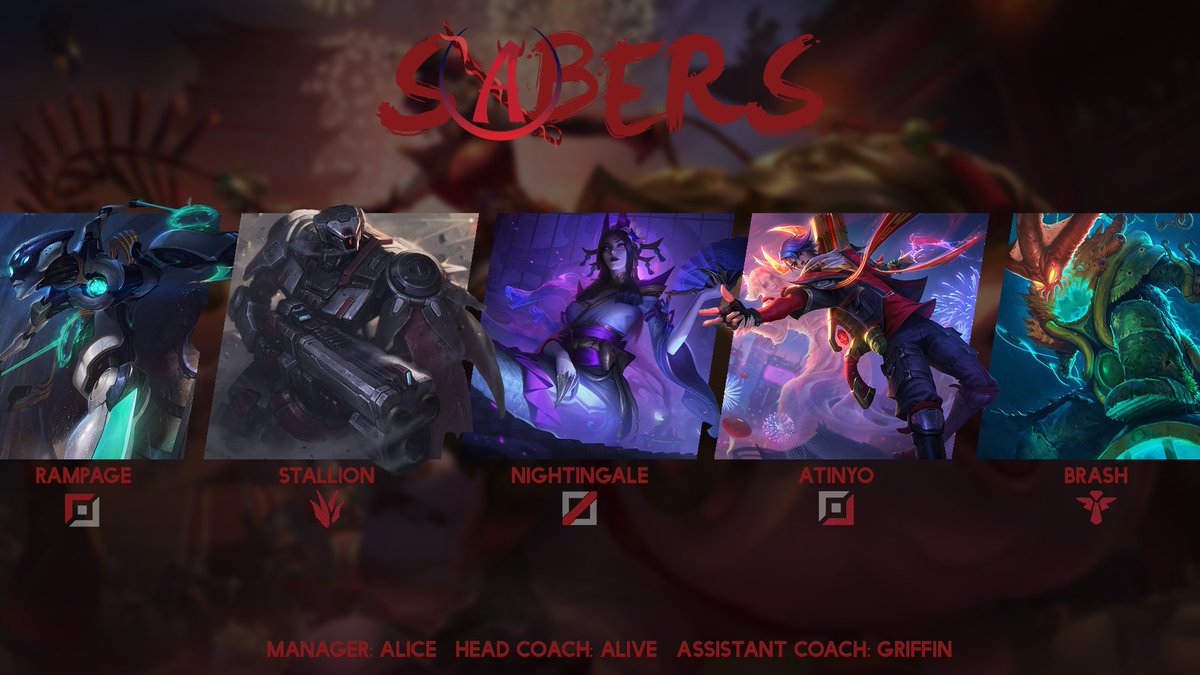 Akuma Sabers ARE BACK! ⚔️

The Sabers are competing in the <a href="/RisenEsportsNA/">Risen Esports</a> Divine League this split! Already 1-0 they're looking to slash their way to the top! 

We'll let you know when and where they're live, so make sure to come and support the squad!