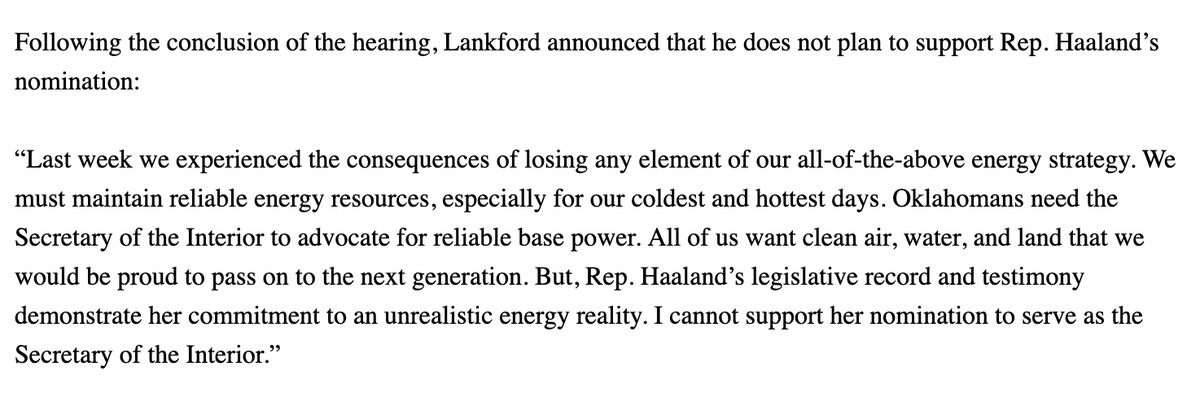 IndianCountry's tweet photo. JUST IN: 
Republican Sen. James Lankford of Oklahoma says he will oppose Rep. Deb Haaland's Interior nomination. https://t.co/WPwgMziyYo