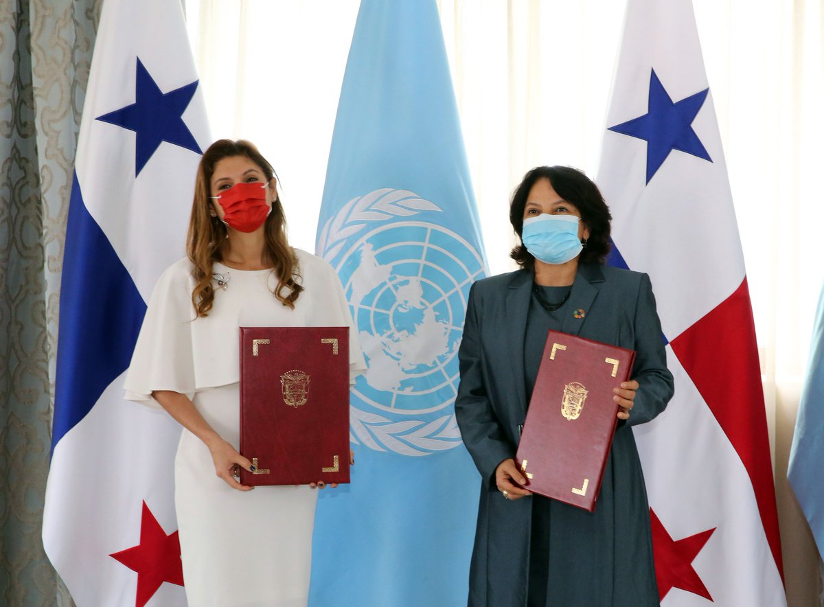 Hoy firmamos con <a href="/ONUPanama/">ONU Panamá</a> el Marco de Cooperación 2021-2025 para el #DesarrolloSostenible que refuerza nuestras políticas públicas para la inclusión social, la protección de los derechos humanos y la atención de los grupos vulnerables 
#TrabajandoPorPanamá