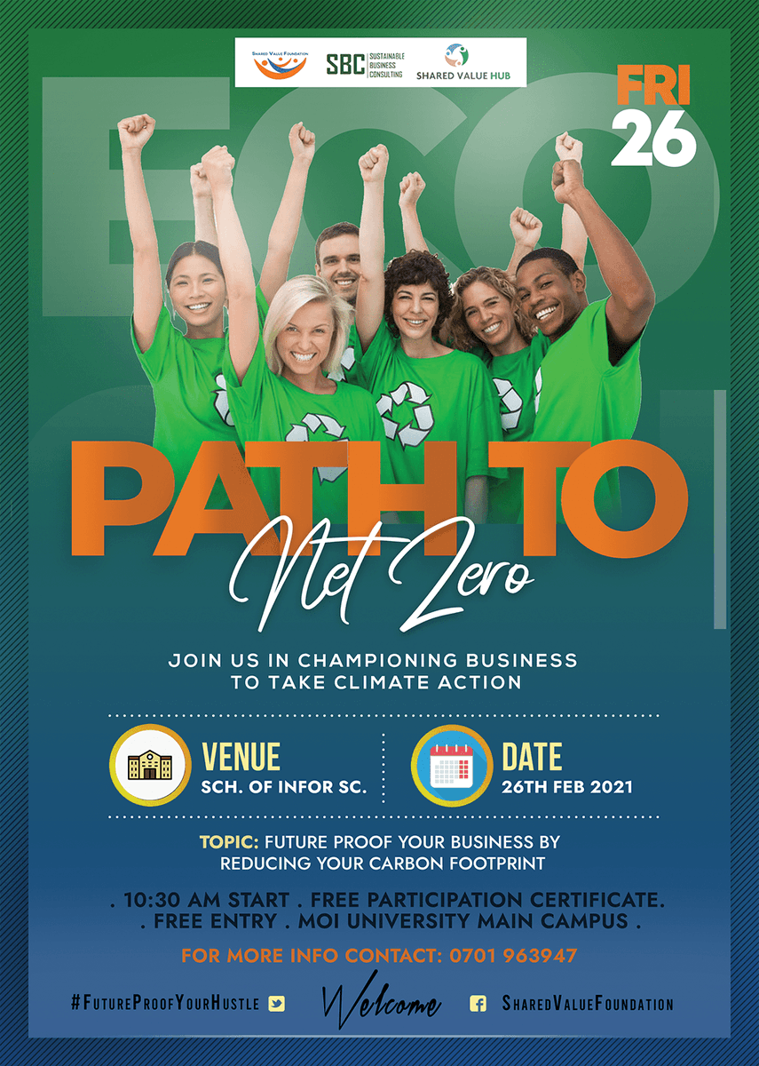 fmuganda20's tweet photo. Join us this Friday in Moi University Eldoret as we discuss how young people can influence this conversation through the businesses they start and the organizations they join.
#PATHtoNetZero
#PlanetOverProfits
#SharedValueFoundation
#FutureProofYourHustle https://t.co/Lx4lJhZvKt