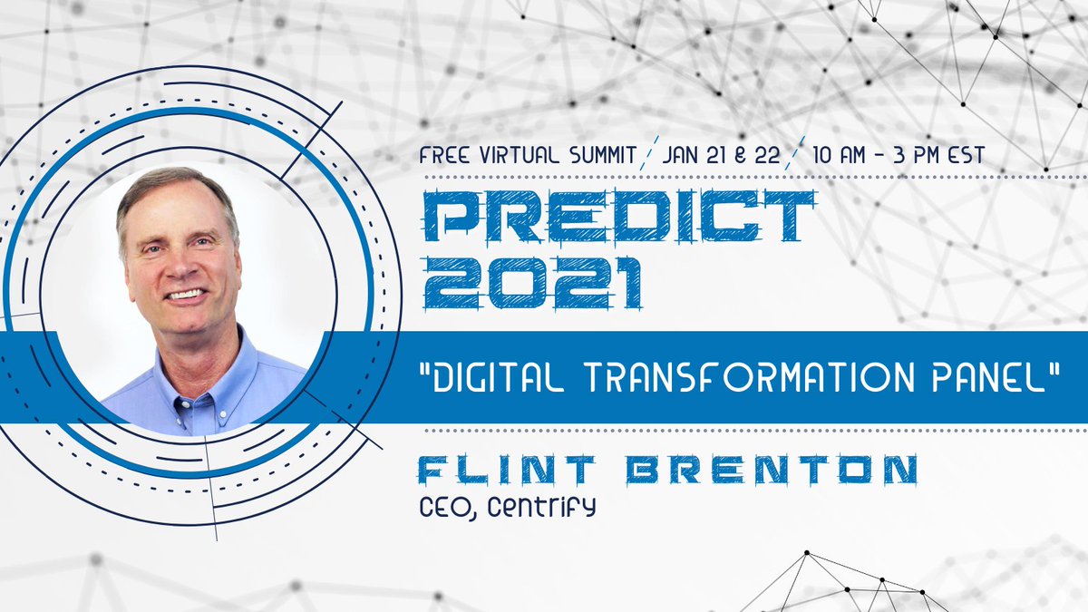 Centrify's tweet image. In case you missed the Digital Transformation panel at the #Predict2021 Virtual Summit last month, it's available to view on demand (free registration required). See what @Flint_Brenton, other CEOs, and @devopsdotcom had to say about security and #DevOps: ow.ly/XlFL50Dg3nY