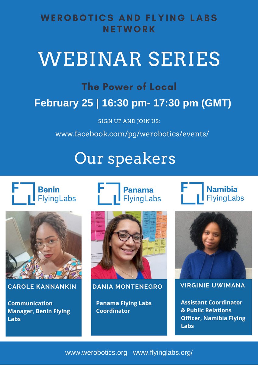 Le Benin Flying Labs, partenaire quotidien de Atlas Gis et de l'ABePA-Drone est à l'honneur ce mois de Février avec #le Panama Flying Labs et#le Namibia Flying Labs. Rejoignez nous au lien suivant facebook.com/pg/werobotics/… pour soutenir le laboratoire volant Béninois.