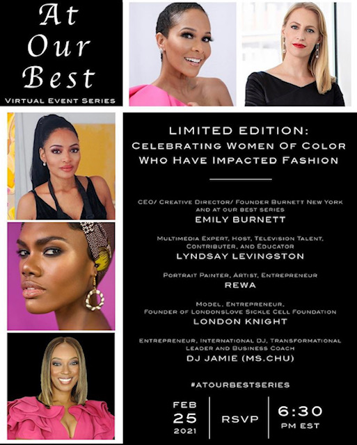 lyndsaylev's tweet photo. In honor of #BlackHistoryMonth + #FashionWeek - #BurnettNewYork (avail online + @saks) is launching a collab with @artbyrewa and highlighting dynamic women of color. Join us Thurs, 2/25 as I host an evening of dialogue, giveaways, live music! 

RSVP : https://t.co/zsRQwODjdg https://t.co/pOhbSvBTc9