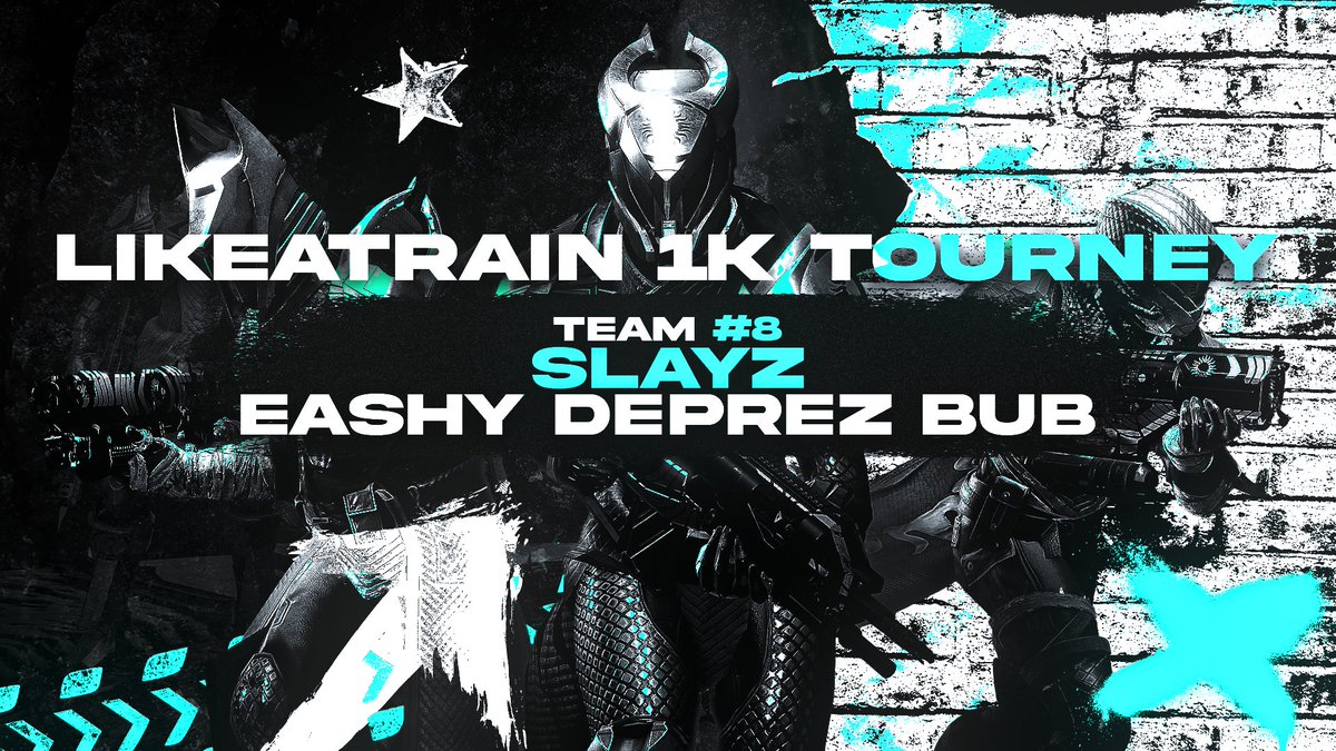 Announcing team number 8 for the @Likeatrain__ $1K tourney. They managed to get top 6 among all teams and qualified. Welcome slayz and their roster! 

     🎖️<a href="/Slayzdestiny/">Slayz</a> 
       👤<a href="/Da_bubbanator/">Bubba</a> 
       👤<a href="/Depre_z/">Dep</a> 
       👤<a href="/EashyO/">Josh</a>