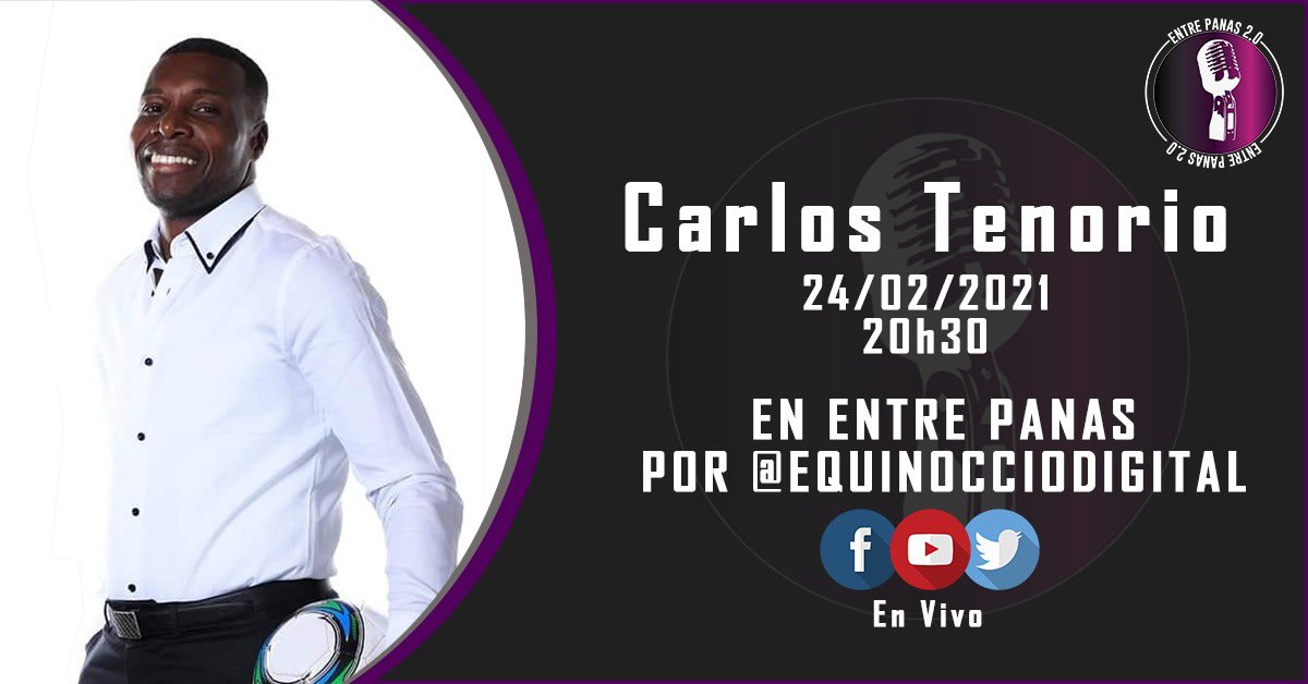 ¡Hoy tendremos un #EntrePanas futbolero! ⚽️ Nos visita <a href="/ElDemoledor_21/">Carlos Tenorio</a> con quien haremos un recorrido por el pasado, presente y futuro del fútbol ecuatoriano 🙌🏻🤩 Los esperamos a las 20h30 por todas las plataformas de <a href="/EquinoccioMedia/">Equinoccio Digital</a>.