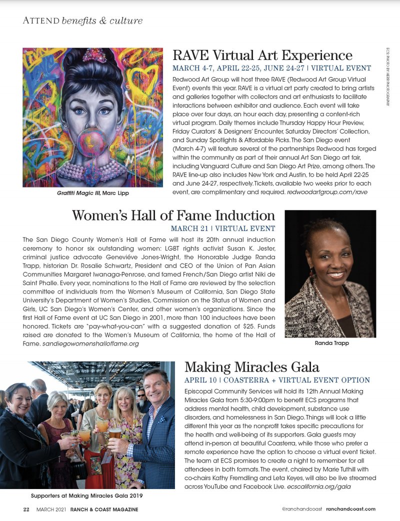 artsandiego_'s tweet photo. Check us out in the latest issue of @RanchandCoast Magazine! #RanchandCoast #RAVESanDiego
And make sure you tune in next week to RAVE with us! > https://t.co/zLH1d5TBFb
#RAVE #SanDiego #virtualartevent #artevent #onlineartevent #marchartevent #sandiegoart #sandiegoartevent https://t.co/ymR7Jw4kaS