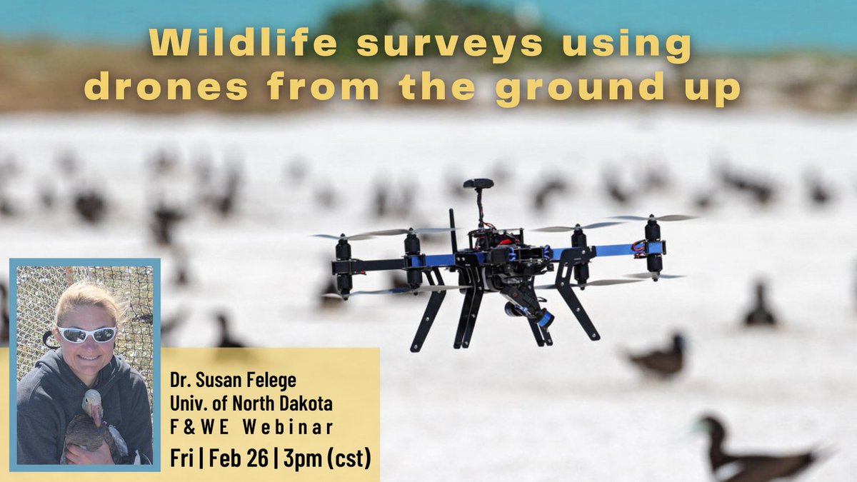 UW-Madison Forest and Wildlife Ecology (@uw_fwecology) on Twitter photo The FWE Webinar this Friday, Feb 26th, will feature Dr. Susan Felege talking about using drones to monitor wildlife! Starts at 3PM (CST) on Zoom. Register at: fwe.wisc.edu/fwewebinar.
<a href="/UWMadisonCALS/">UW–Madison CALS</a> <a href="/FelegeLab/">Susan Felege</a> <a href="/UWevents/">UWevents</a> The FWE Webinar this Friday, Feb 26th, will feature Dr. Susan Felege talking about using drones to monitor wildlife! Starts at 3PM (CST) on Zoom. Register at: fwe.wisc.edu/fwewebinar.
<a href="/UWMadisonCALS/">UW–Madison CALS</a> <a href="/FelegeLab/">Susan Felege</a> <a href="/UWevents/">UWevents</a>