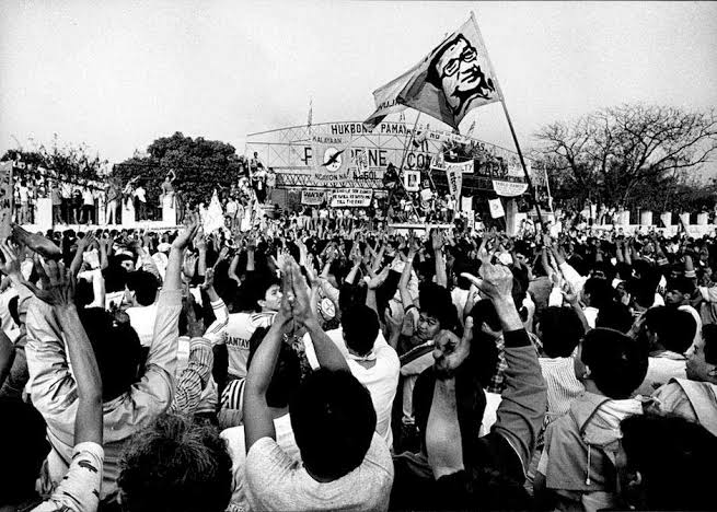 Today is the 35th anniversary of the 1986 EDSA People Power Revolution. The Revolution aims to remove Marcos from power, and install Cory Aquino as president. #EDSA35 #MarcosNoAHero
