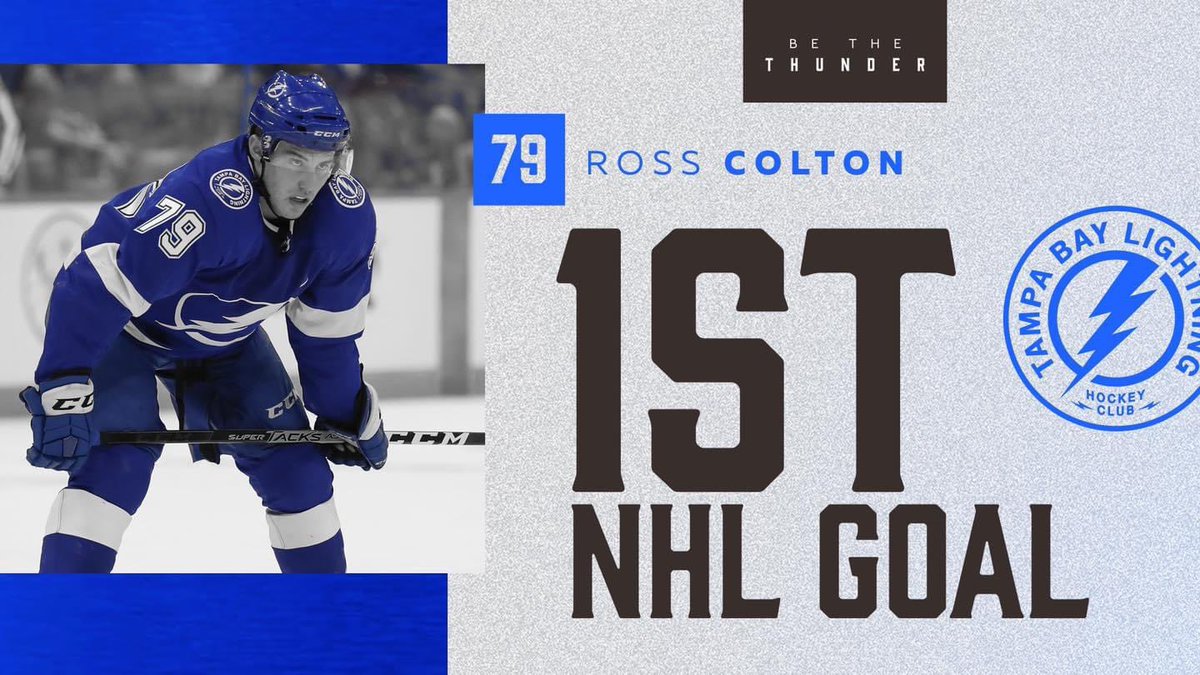 TBSportsOpening's tweet photo. #Repost @tblightning with @make_repost
・・・
alllll the smiles for @rosscolton’s first nhl goal!!!!! 👏 #bethethunder #GoBolts #nhl #hockey #tblightning #tampabaylightning #tampabay #boltssocial #teamtampabay #tbsports #tbsportsopening #firstcareer https://t.co/7yKVZKf3Il