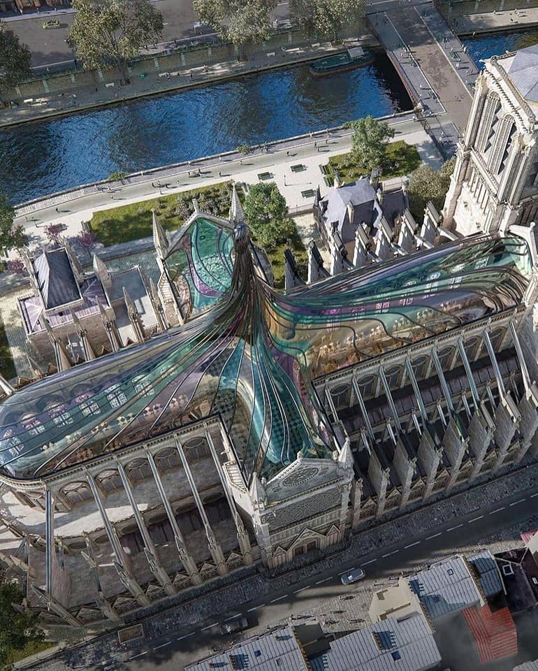 gandalf_u's tweet photo. ¿Les gusta la propuesta de reconstrucción de la Catedral de Notre Dame elaborada por 3D Rendering Studio? https://t.co/VFOGOUMV5N