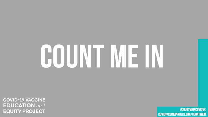 We’re thrilled to join @CovidVxProject’s #CountMeInCOVIDVx campaign to share our reason to be “counted in” for #COVID19 vaccination. Check out the photo wall, spotlight stories &amp; learn how to join the campaign here: covidvaccineproject.org/countmein <a href="/CreakyJoints/">CreakyJoints.org</a> <a href="/IAFaccess/">Infusion Access Foundation</a> <a href="/US_Pain/">U.S. Pain Foundation</a>