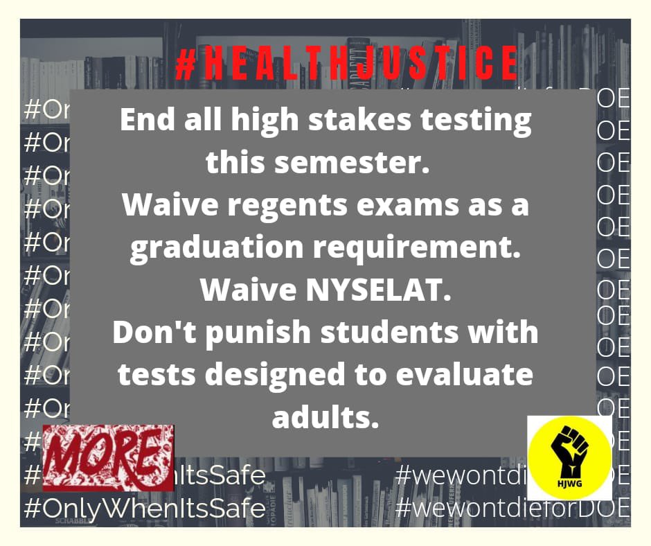 HealthJustice2's tweet photo. The tests MUST GO! This year and every year! #EndHighStakesTesting #HealthJustice @UFT @teachcardona @NYGovCuomo @rweingarten @DOEChancellor @AFTunion https://t.co/YRVyn7vF1z