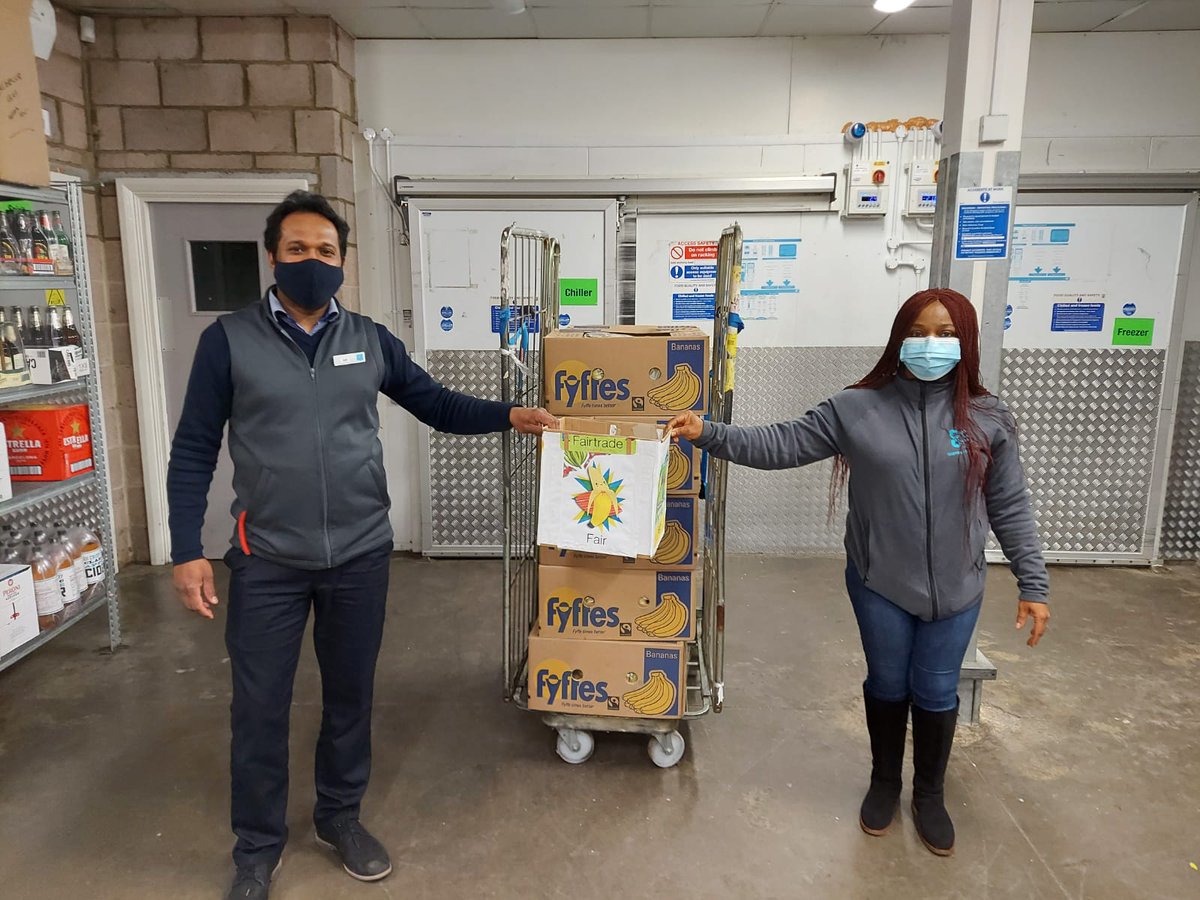 GladysPioneer's tweet photo. Observing social distance, I delivered Pablo's box to Sai in Newport Pagnell high street store today. Box ready to be filled with bananas for the youth club pre school Newport Pagnell.  Very exciting!!! Go pablo go!!
#it'swhatWedo Fairtrade. @GeraldineStrohm @hackett_niall https://t.co/stJUs2PmKV