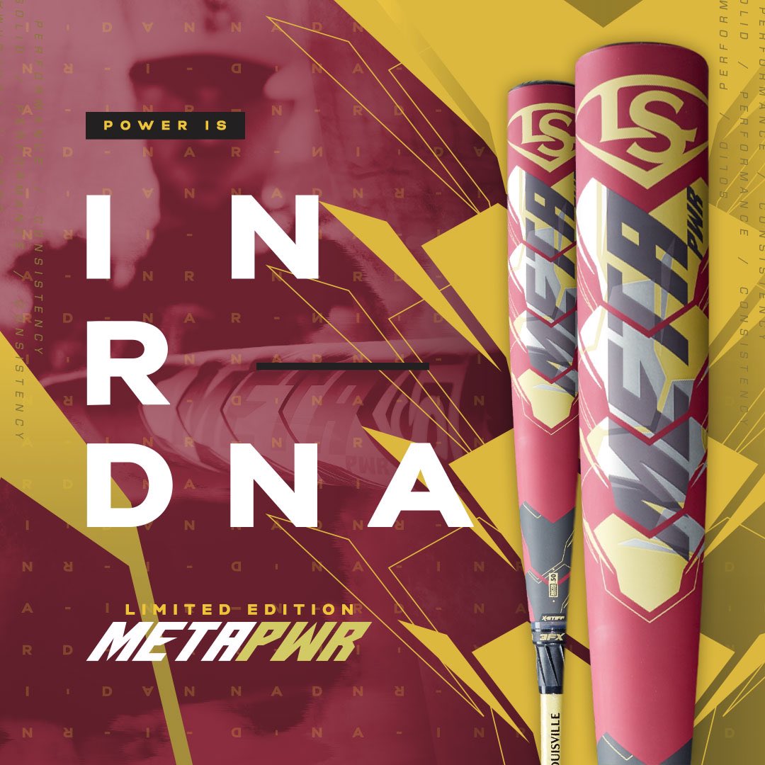 The Louisville Slugger Meta PWR you love, in a bold new look. Available in 32” and 33”. This limited edition power stick is available on Wilson Team Shop.