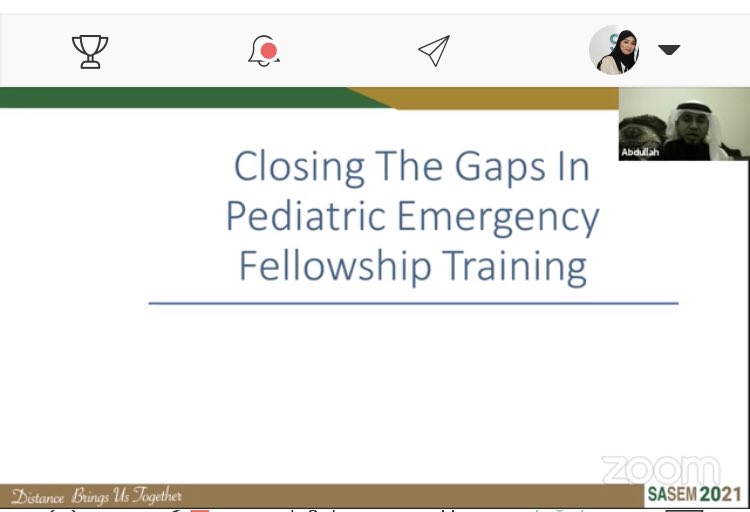 who_else19's tweet image. @sasem2021 Dr. Abdullah Akkam is highlighting way Pediatric emergency fellowship is important and it improves the clinical skills for physicians who are dealing with a pediatric patient @PemSasem @SaudiEmergency #SASEM2021