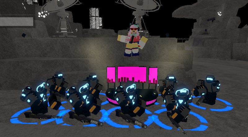 Rz_PlaysStuff's tweet photo. i wonder why neko dj is floating.

#towerdefensesimulator #roblox #bug https://t.co/DkV9RU38l1