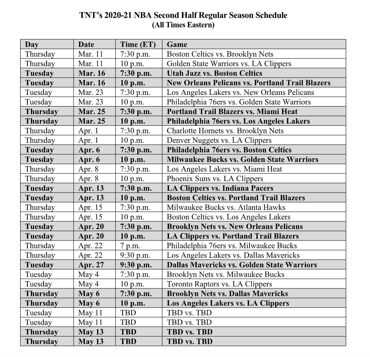 Tnt nba schedule tonight online