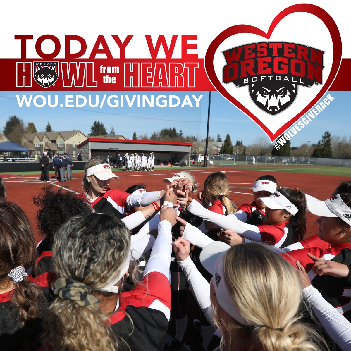 WOUSoftball's tweet photo. It's officially WOU Giving Day 2021! Help us reach our goal by the end of the day. 

#WolvesGiveBack https://t.co/29UGViYIV2