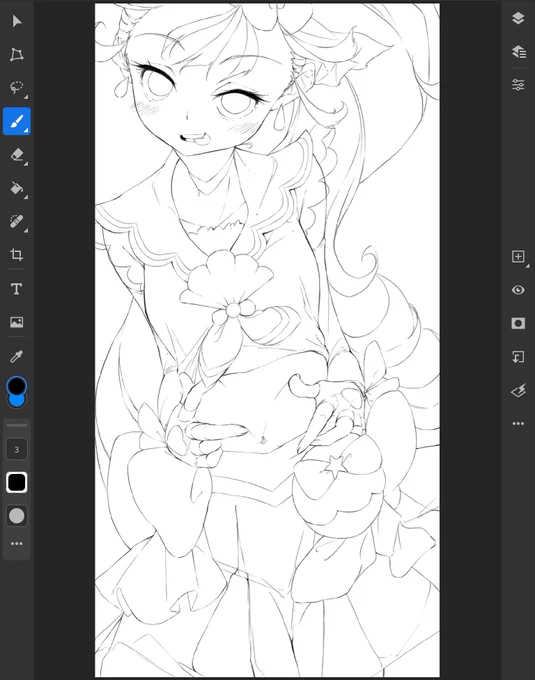 線画までおしまい!
#絵描きさんと繋がりたい  #precure 
