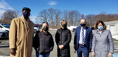 Proud to help with the Food4Vets distribution at NSCC Danvers today with Kristine Babcock, NSCC Veterans Coordinator, Senator Joan Lovely, Stephen Creamer, NSCC Interim VP of Student Services and Representative Sally Kerans. #nsccproud