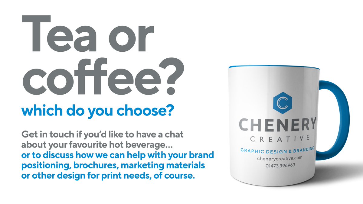 Are you a tea or coffee drinker?
If you’d like to meet, view our portfolio and discuss your design requirements, visit our website chenerycreative.com - we might even be able to offer you a tea or coffee in the near future…

#teaorcoffee #graphicdesign #branding #agency