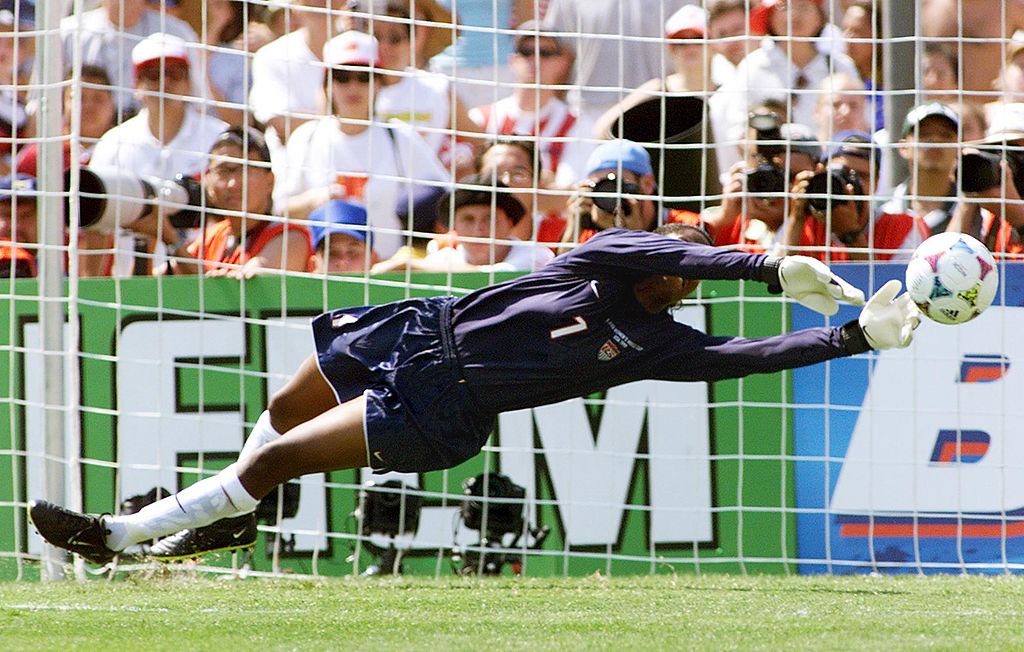 andscape's tweet image. Today we celebrate soccer trailblazer Briana Scurry.

Scurry is a two-time Olympic gold medalist and won a World Cup with the U.S. women's national team. 

In 2017, she became the first female goalkeeper and first Black woman elected to the @soccerhof.

#BlackHistoryAlways
