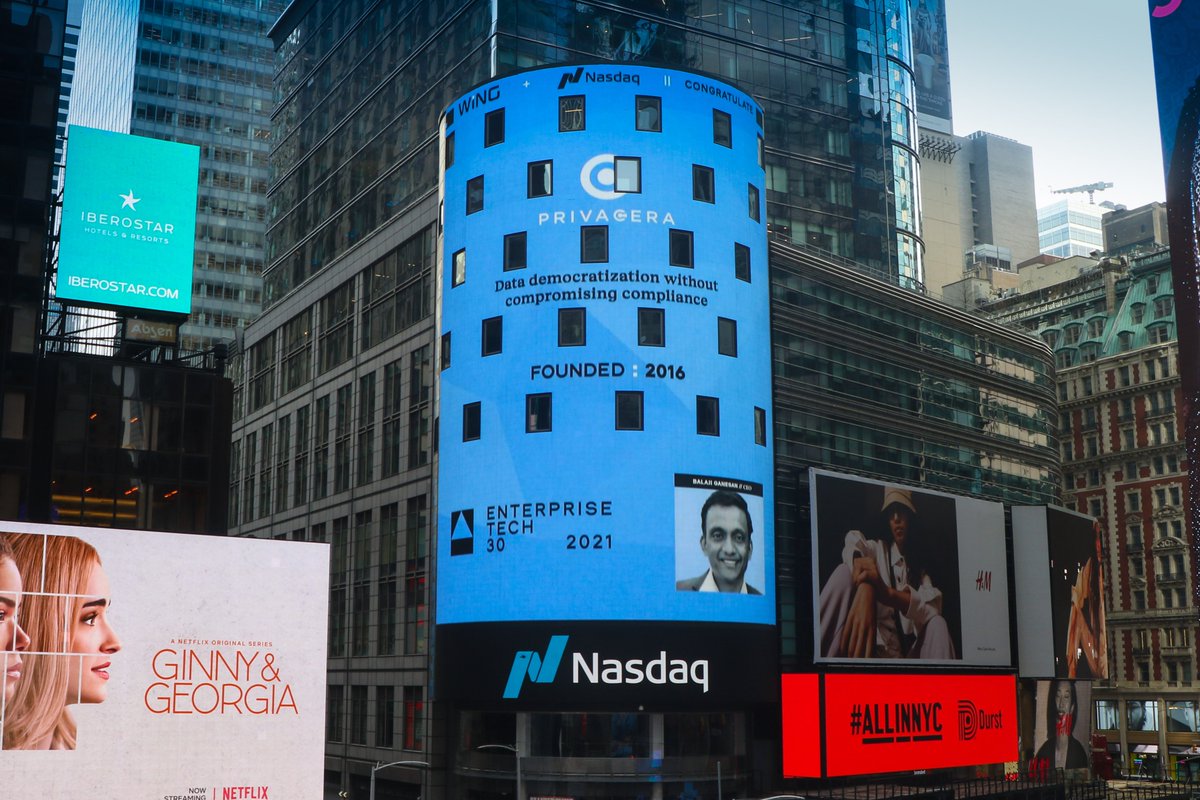 Excited to be included in @Wing_VC's #EnterpriseTech30 - Nasdaq tower takeover, now live in Times Square featuring our CEO @Balaji_Blog! We are proud to be ranked #2 in the early-stage enterprise category. Check it out!