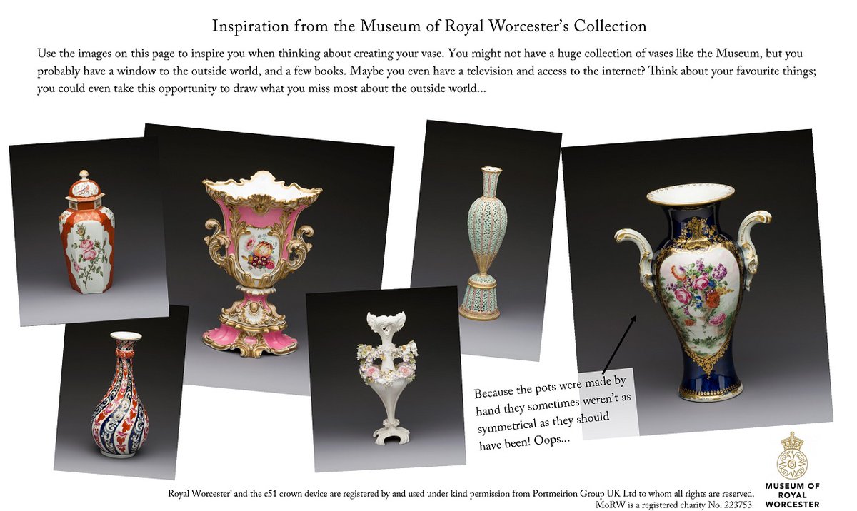 TheMoRW's tweet image. Hello #DroitwichHour Ready for some #LockdownInspiration! Enjoy creative activity worksheets, ideal for families to do together! Share your creations with us and make sure to tag @TheMoRW 

museumofroyalworcester.org/learning/enjoy…

#StaySafe #CultureinQuarantine #GetCreativeatHome #ArtHelps