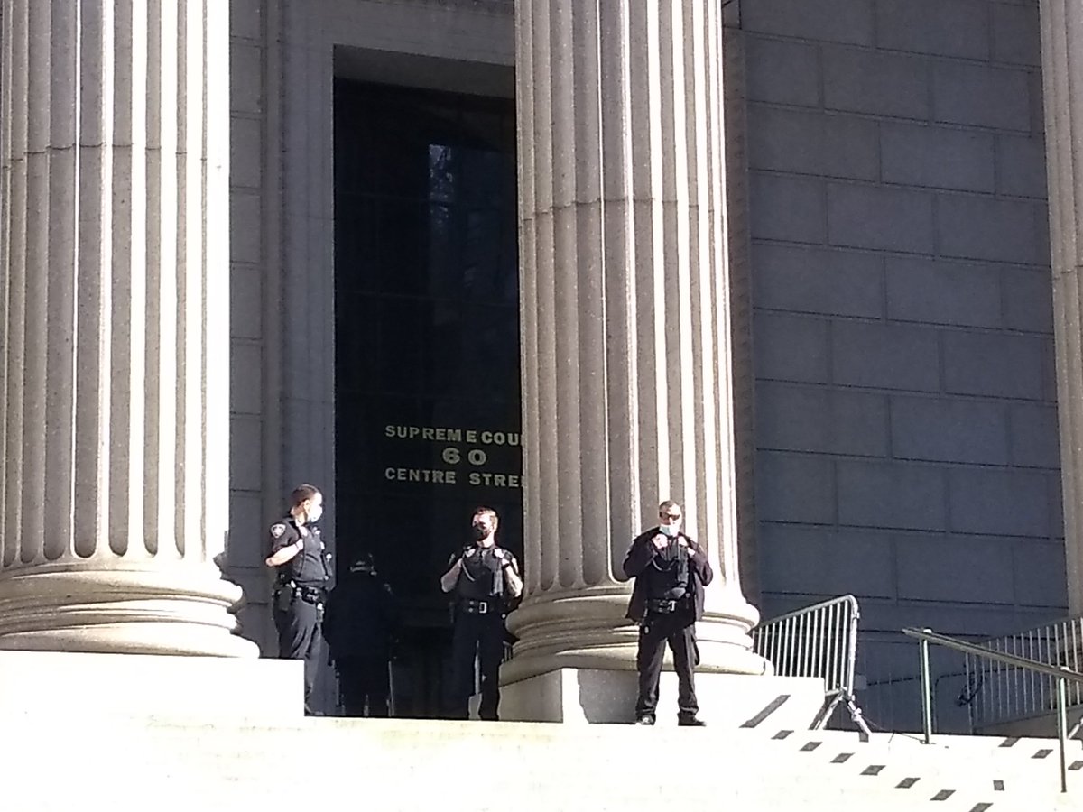 protest_nyc's tweet image. Dozens have gathered at Foley Square to protest a NY grand jury's failure to indict any of the seven Rochester officers involved in the brutal death of Daniel Prude earlier this winter. 

NYPD and other nearby law enforcement watch from across the street. Many vehicles around.