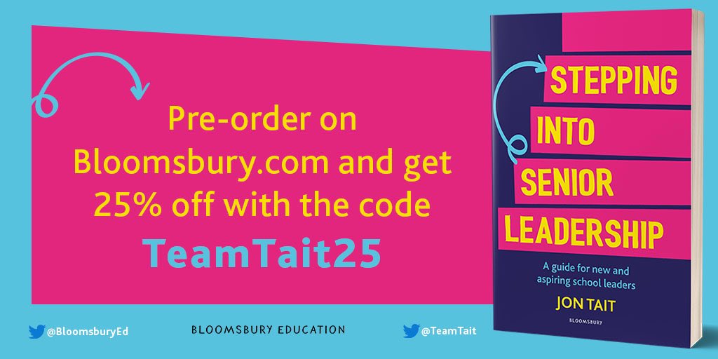My new book is out next week and it’s a perfect guide for new and aspiring senior leaders....and who doesn’t love an early bird pre-order discount code when you order it direct from <a href="/BloomsburyEd/">Bloomsbury Education</a> 😉