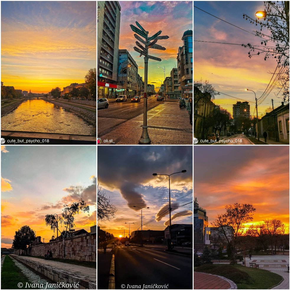 Ne mogu da se odlučim koja je lepša. Šta Vi mislite, 1-6? #zalazaksunca 
.
#wheretoserbia #gradnis #nis #nisusrcu #niš #ниш #србија #сербия #путешествие #ig_europe #ig_sunrisesunset #ig_europa #citybreak #city #travelgram #photooftheday #bestcitybreaks #artofvisuals #streetsign