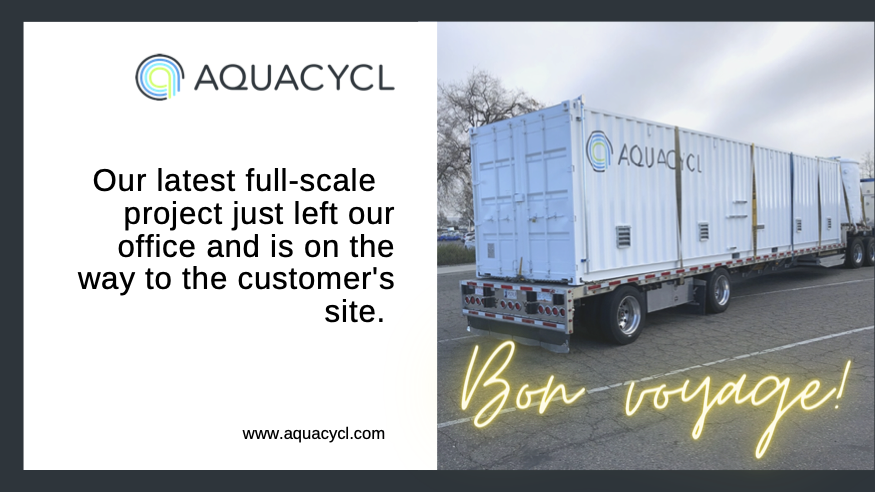 Aquacycl's tweet image. We shipped out our latest project, a 40-foot container that will be treating full-strength #wastewater for a food &amp;amp; beverage client. We generate direct electricity while cleaning wastewater 1,000 times more concentrated than the city sewer. #cleantech #climatetech #bluetech