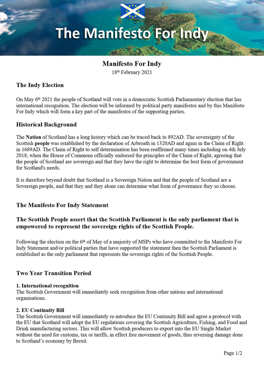 @AngusMacNeilSNP What's your thoughts on Manifesto for Indy prepared by SNP activist David Henry &amp; the likelihood of it being adopted in the SNP manifesto? If they do we could be independent on 7th May as discussed on Twa Auld Heids last night youtu.be/qopKKC8CHX8