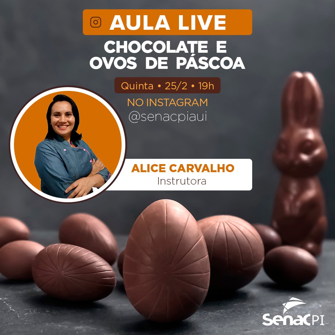 Quer empreender na Páscoa? preparamos uma Aula Live especialmente para você! 😍 A nossa instrutora, Alice Carvalho, ensinará como fazer chocolate e ovos de páscoa, além de dar várias dicas sobre o tema.

Não dá pra perder, né? A live vai acontecer amanhã, 25/2, às 19h aqui em