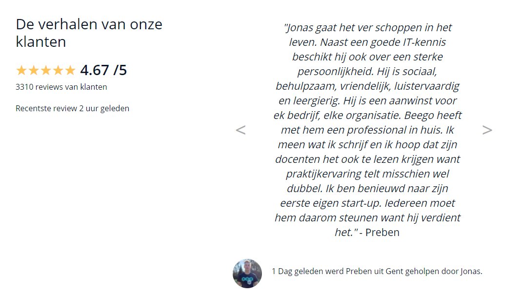Aan de docenten Computer Science van Jonas aan de <a href="/ugent/">UGent</a> zouden we graag deze boodschap van een klant doorgeven 😁👌