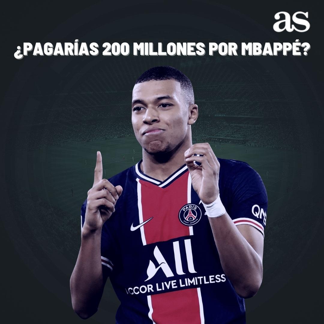 diarioas's tweet photo. 🤔 ¿Pagarías 200 millones por Kylian Mbappé?
🔃 No.
❤️ Sí.
#EncuestAS https://t.co/rX35aEc1Vh
