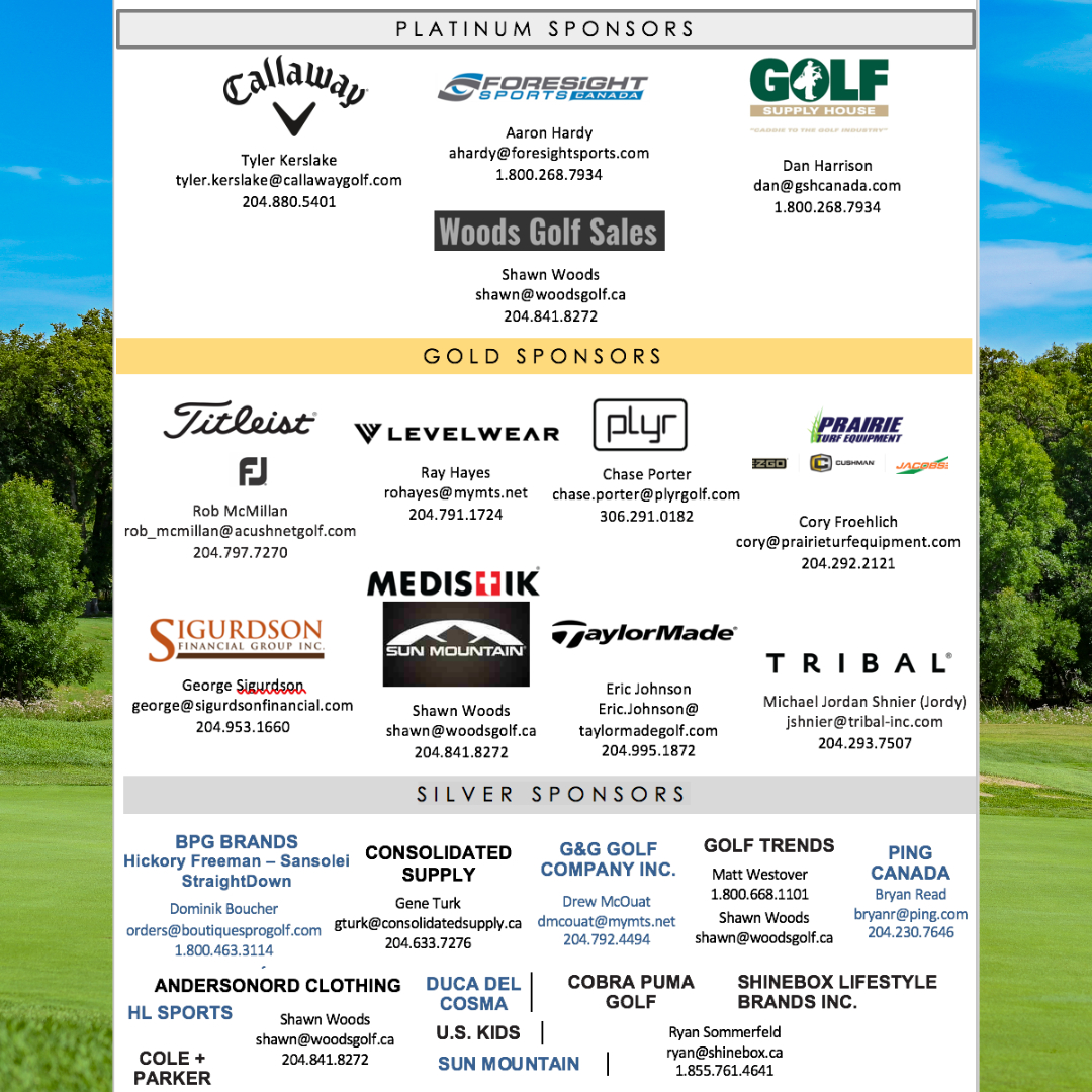 Remember to support our partners! When continuing to make buying decisions at your club, please consider that the suppliers have supported the Manitoba Zone throughout the year! Thank you all for supporting the PGA of Manitoba!